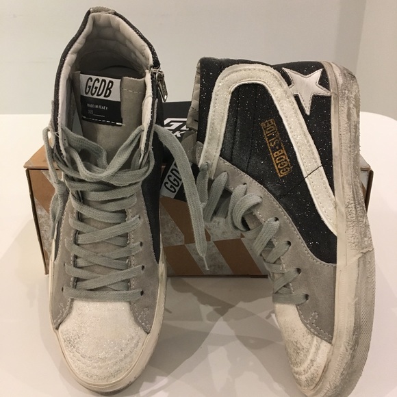 Golden Goose Shoes - Golden Goose Slide Sneaker Black White Shimmer NIB